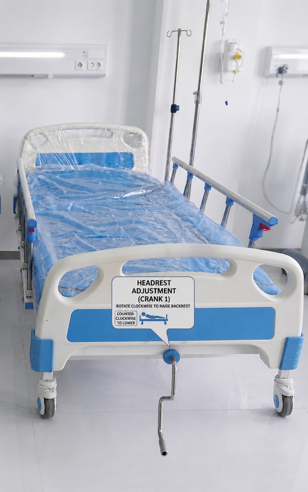 double crank hospital bed rental Tiruppur headrest and footrest adjustment guide